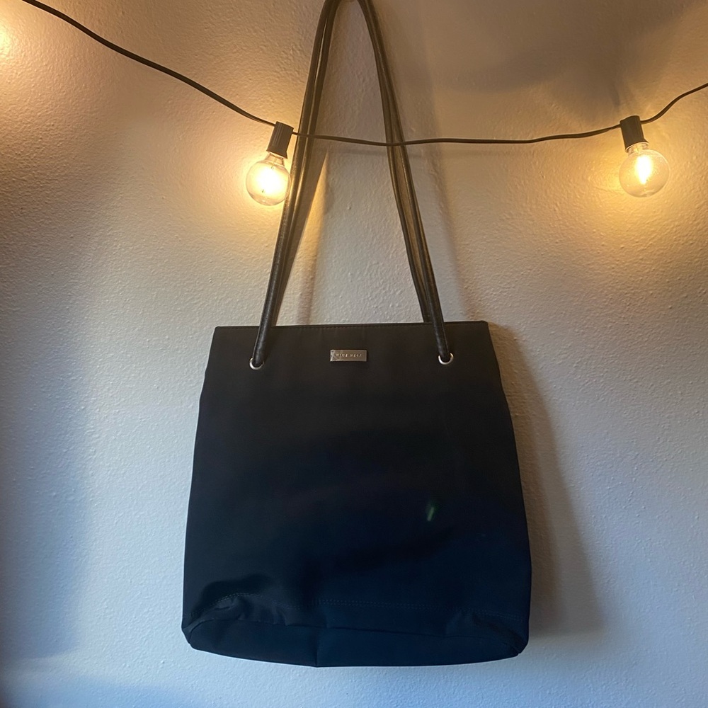 90s Black Nine West Nylon Tote Bag